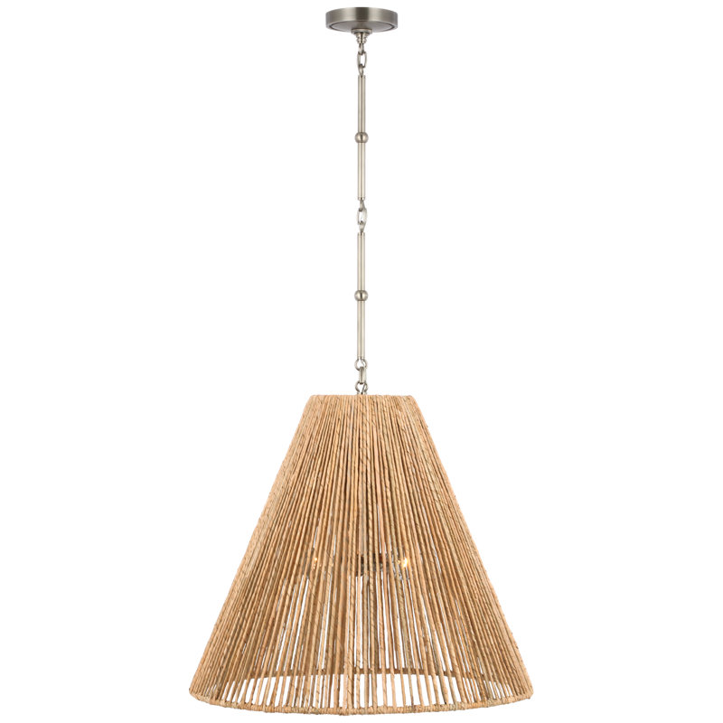 Goodman Pendant by Thomas O'Brien, 22.75" H x 24" W x 24" D, Bronze/Hand Rubbed Antique Brass