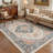Lumiere Floral Machine Washable Red / Blue / Beige Indoor Area Rug with Non-Slip Backing-324079739