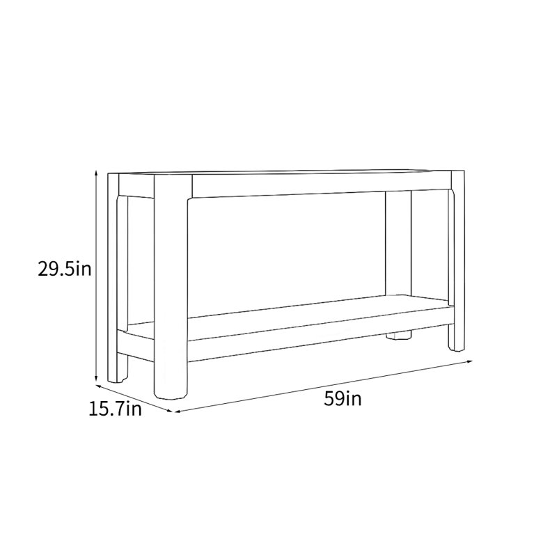 Console nordique moderne simple, H 29,9 po x l 59 po x P 15,7 po