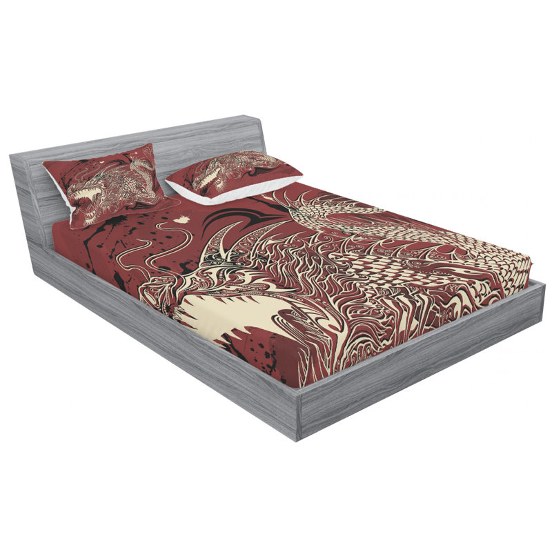 Dragon Microfiber Sheet Set, Full Sheet Set + Fitted Sheet + 2 Pillowcases