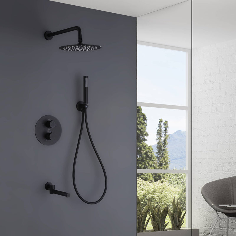Robinet de baignoire et de douche mural avec valve brute