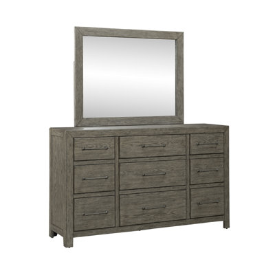 Skyview Lodge 9 - Drawer Dresser with Mirror -  Liberty Furniture, LFI906-BR-DM