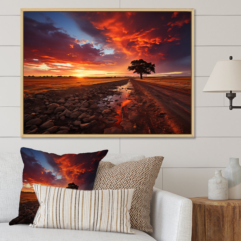 Canada Canada Sunsets sur impression sur toile, Cadre photo blanc, H 34 po x l 44 po x P 1,5 po