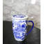 Tasse à thé en porcelaine bleue avec infuseur en acier inoxydable