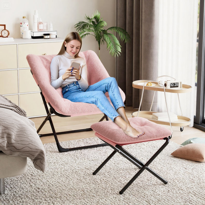 Upholstered Accent Chair, Pink