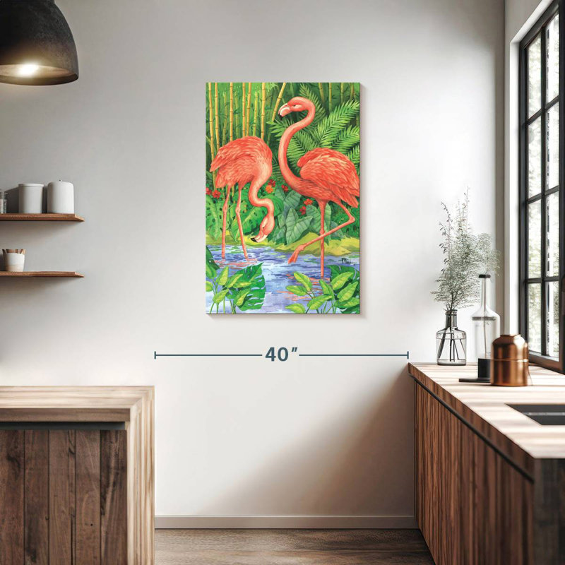 Brampt Bamboo Flamingo, 36" H x 24" W