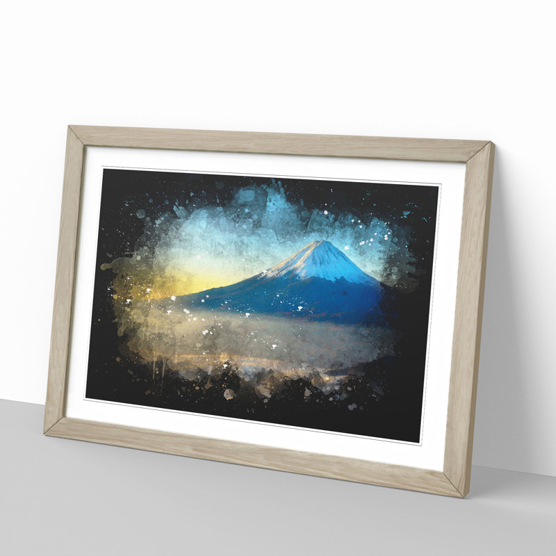 Mount Fuji - Picture Frame Painting, 36cm H x 48cm W x 2cm D, Oak Framed