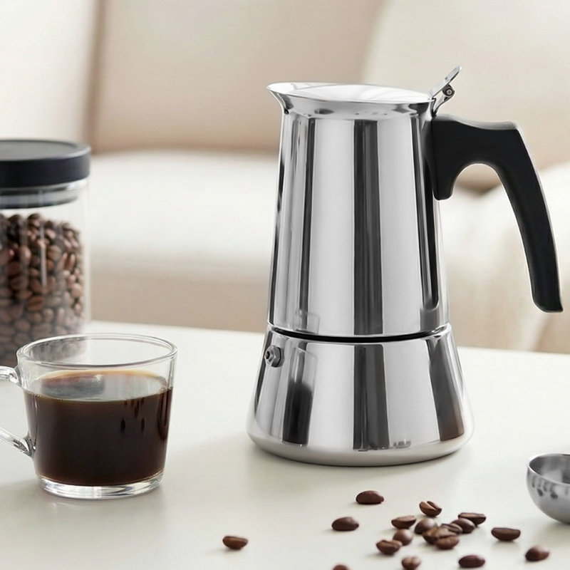 6 Cup 300ml Moka Pot Stainless Steel Espresso Coffee Maker