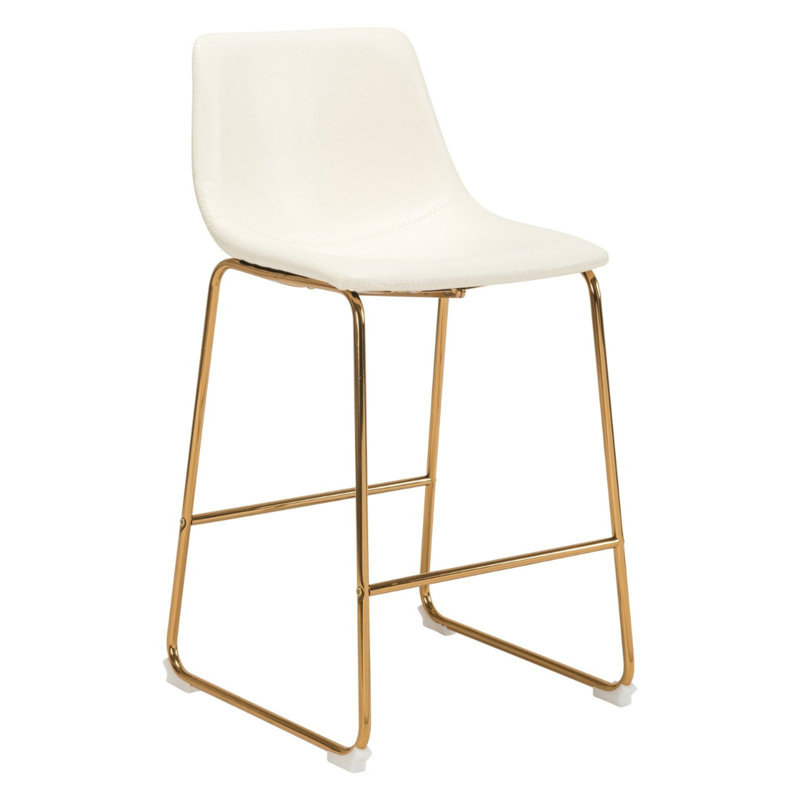 Steel Accent Stool, White