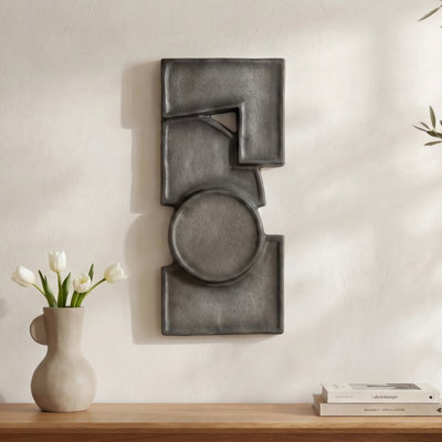 Sculpture murale Teo gris anthracite