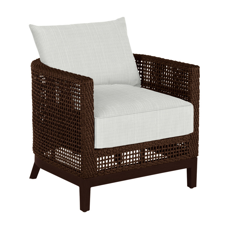 Fauteuil demi-tonneau péninsule - acajou / châtaignier, Acajou / châtaignier, Sunbrella® argent Verona