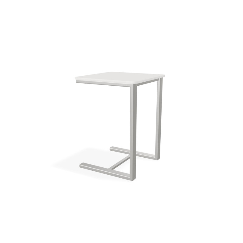 Outdoor Square Side Table, Brown/Snow