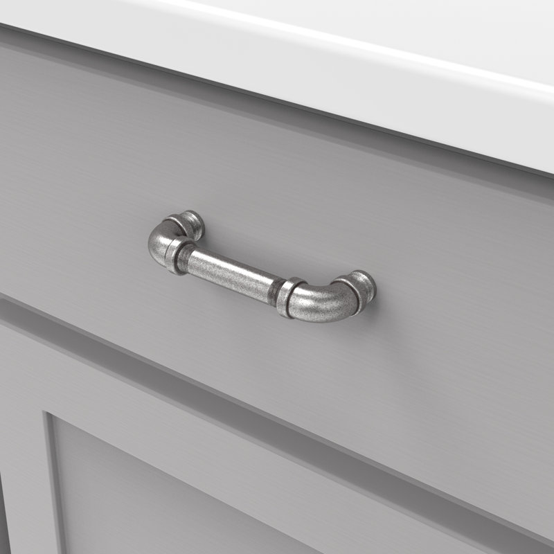 Poignées d'armoire de cuisine Pipeline, poignées de tiroir à noyau solide pour portes d'armoire, 3-3 / 4 po (96 mm)