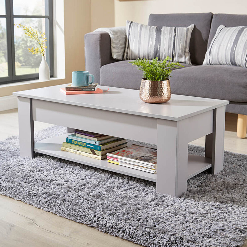 Alrun Coffee Table with Storage, Grey