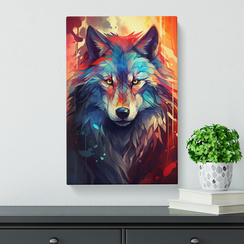 Wolf Futurism - Wrapped Canvas, 50cm H x 35cm W x 3cm D