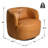 Sydney 100% Genuine Leather Swivel Barrel Armchair with Natural Leather Aroma-427038219