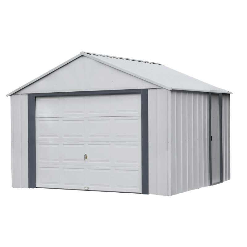 Murryhill 12x10 Gray Galvanized Steel Garage Kit with Shelving