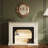 Beige + Black Manufactured Wood Electric Fireplace
