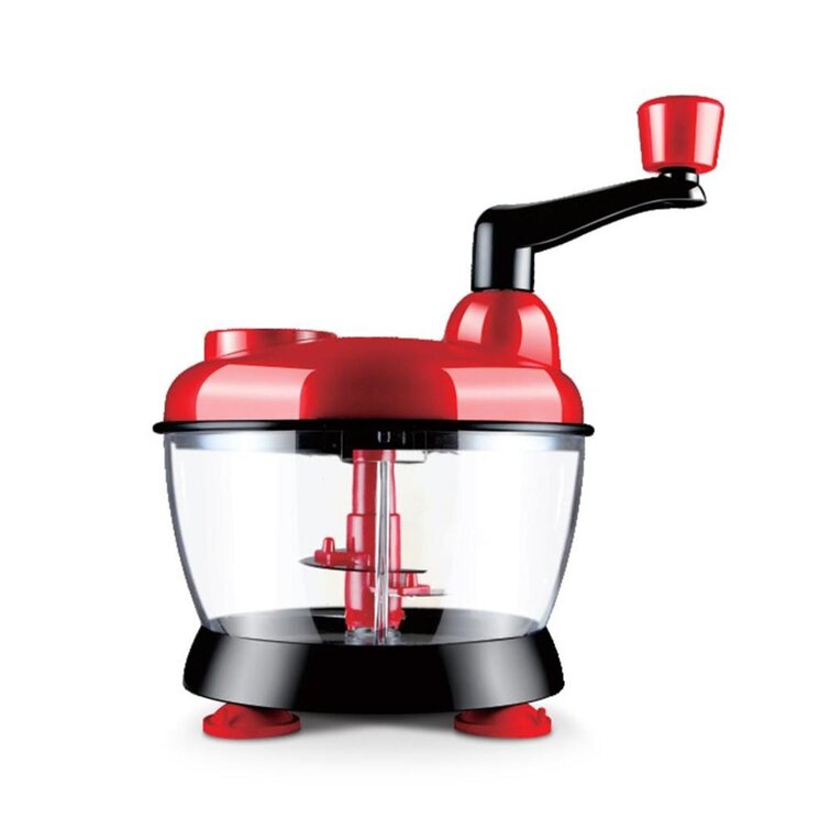 Hand Crank Food Processor Chopper With Suction Base And Water Throw-Off  Basket