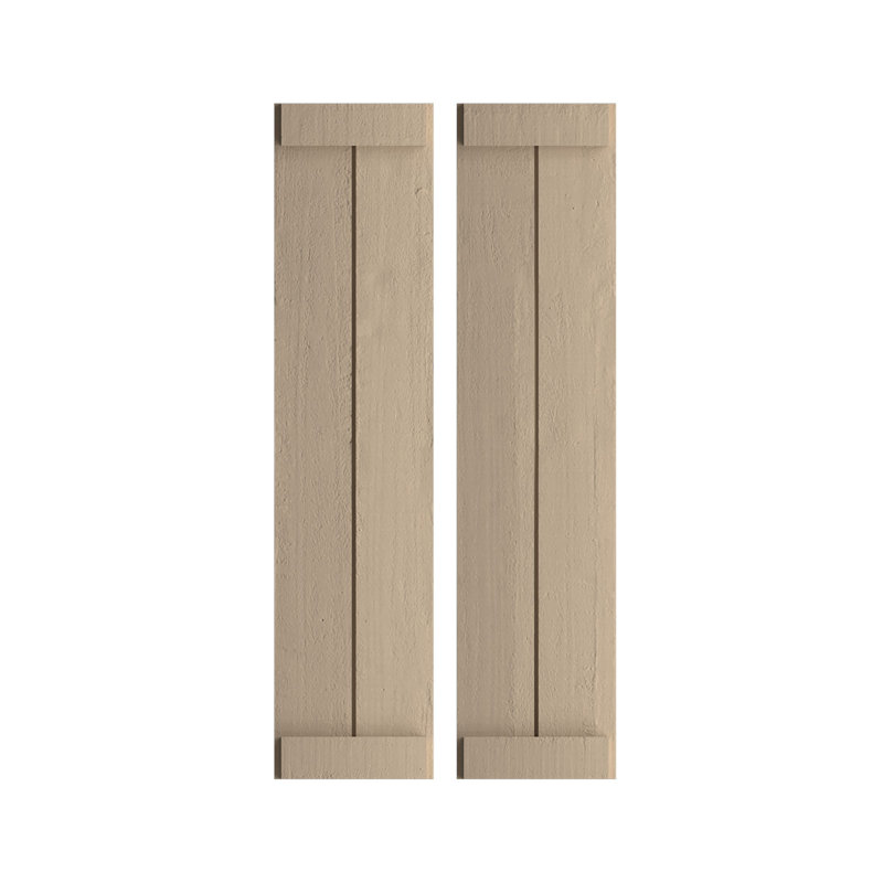 Volets rustiques à deux planches jointes avec faux lattes (par paire), H 24 po x l 11 po x P 1 po, 11"