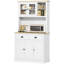 Grande armoire de rangement autoportante blanche de 71 pouces | Idée de cadeau-1448804237