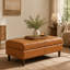 Banc repose-pieds en similicuir avec siège capitonné, banc rembourré rembourré pour la chambre à coucher, le vestibule et la salle à manger-1925579481