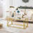 Modern Gold Glass Coffee Table For Living Room & Office - Sturdy Metal Frame With Tempered Glass Top - Easy Assembly & Cleaning - Compact Center Table Design