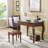 Chestnut Rectangular Solid Wood with 1 drawers desk
