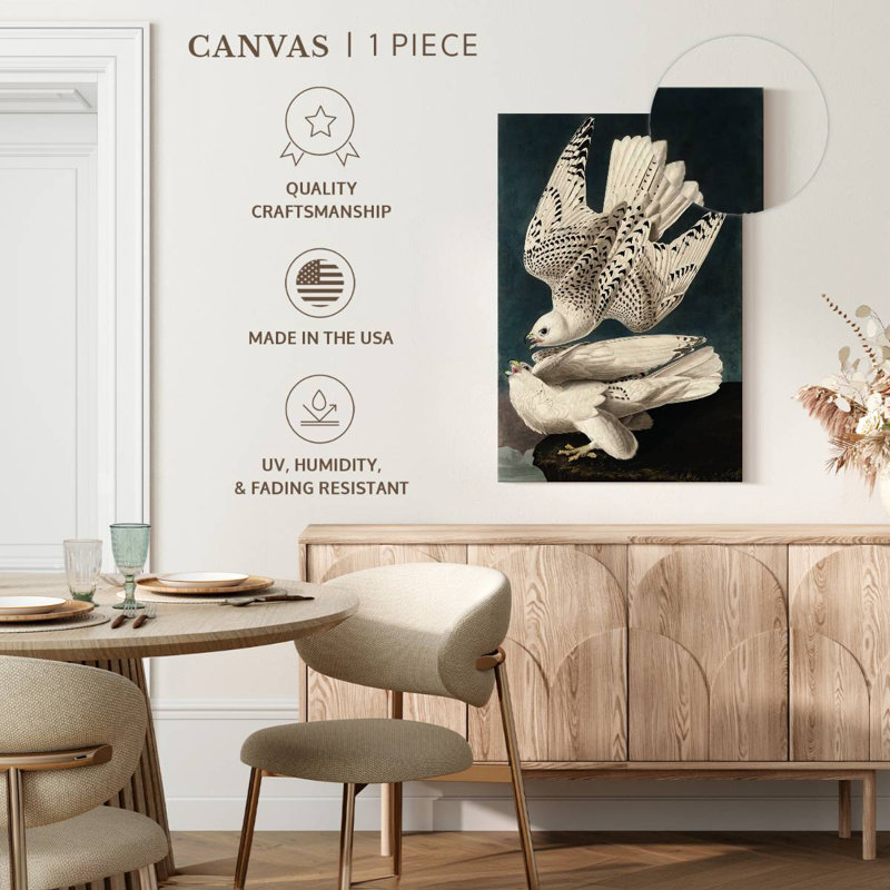 Brampt Iceland Or Jer Falcon, 51" H x 34" W