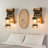 Rustic Farmhouse Lantern Wall Sconce With Wooden Bracket & Rope Accent