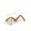 Entwine - Rectangular 42IN x 72IN Glass Top Table - Natural Walnut Finish-58930055-58930062