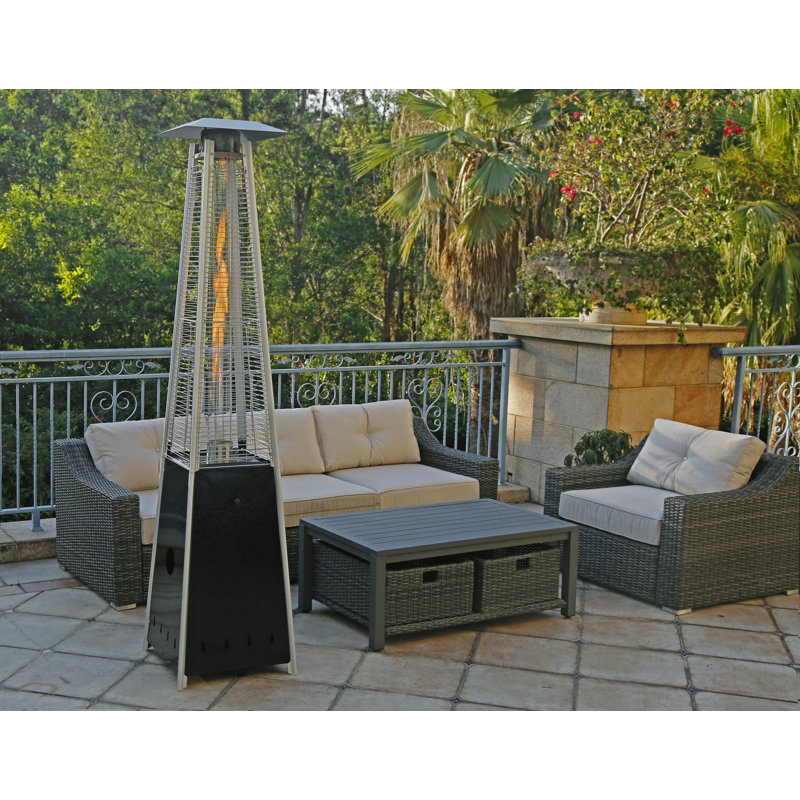 HeatMaxx 89.5" Black and Silver Propane Pyramid Patio Heater