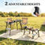 Table de camping robuste, table pliable, table portable avec deux hauteurs réglables