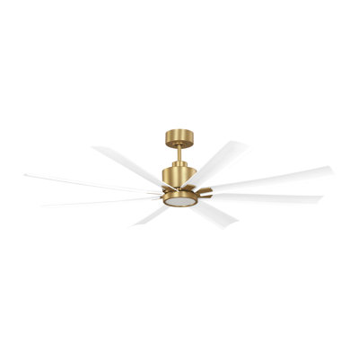 Generation Lighting Fan Terrazas Indoor Ceiling Fan with Threaded Downrod, Matte White ABS blades and Handheld Remote