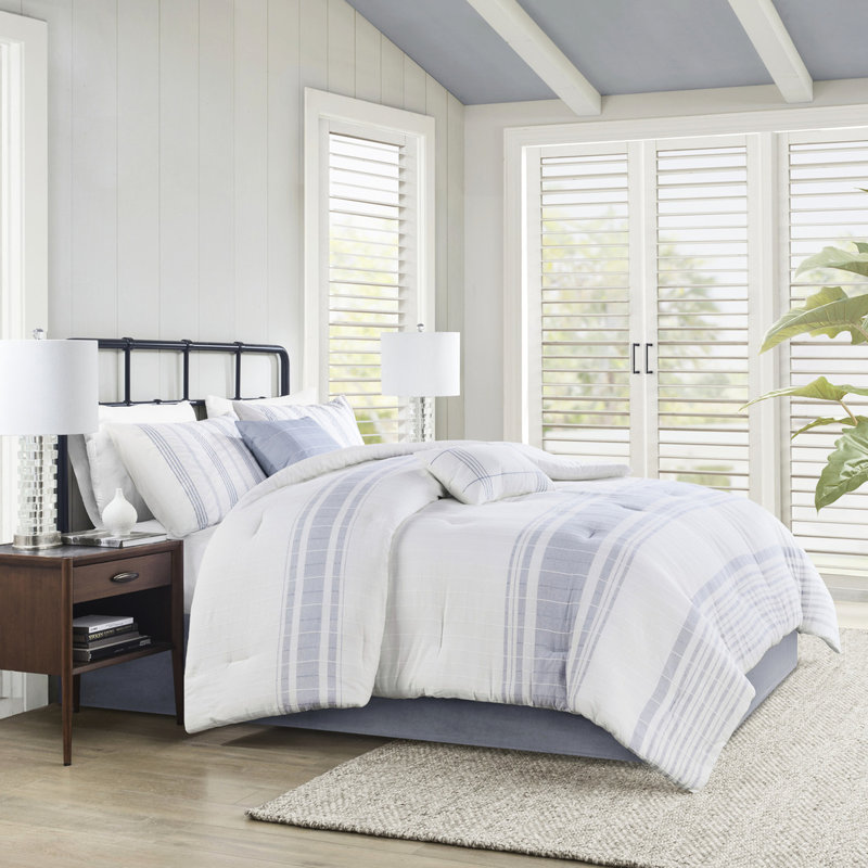 6 pièces de literie en coton - très grand | Édredon surdimensionné de style moderne avec rembourrage de rayures de couleur contrastante facile d'entretien 100% avec aspect rembourré Lavable à la machine