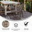 Amlie 23.5" Square Glass Metal Table with 2 Metal Aluminum Slat Stack Chairs-1682800890