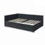Velvet Upholstered Tufted Bed Frame with Two Drawers-1852497929