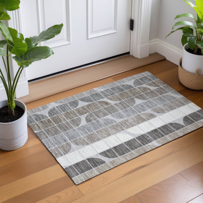 Machine Washable Indoor/Outdoor Chantille ACN2418 Mid-Century Modern Rug