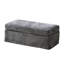 Repose-pieds carré de 43,7 po de largeur en chenille de 43,7 po de largeur avec repose-pieds carré en métal noir pour le salon, l'entrée et le bureau, gris anthracite