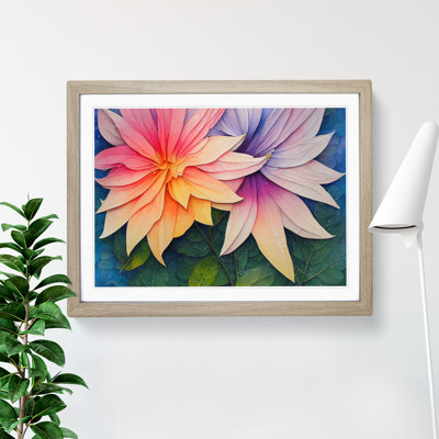 Dreamy Watercolour Flowers Abstract 1 Piece Single Picture Frame Wall Art