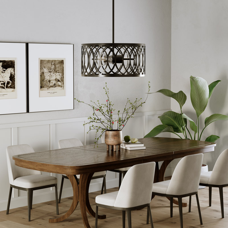 Lustre cylindrique moderne 13 "à 2 lumières à intensité variable avec hauteur réglable, Noir mat