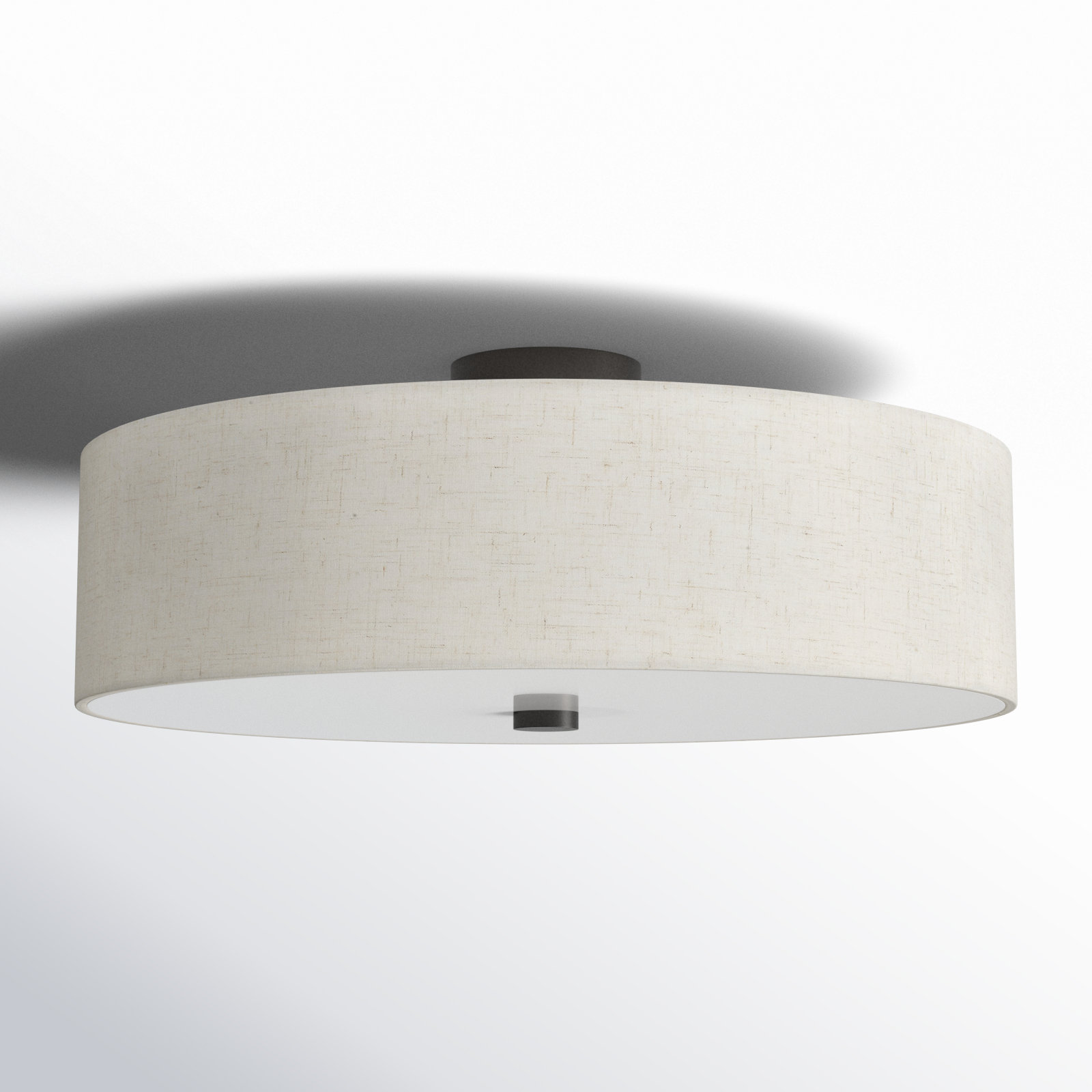 Flaire 5 Light Fabric Semi Flush Mount, English Bronze, Oatmeal