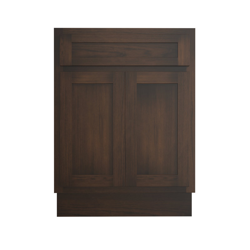 Base de meuble-lavabo simple 24 po seulement, Brun