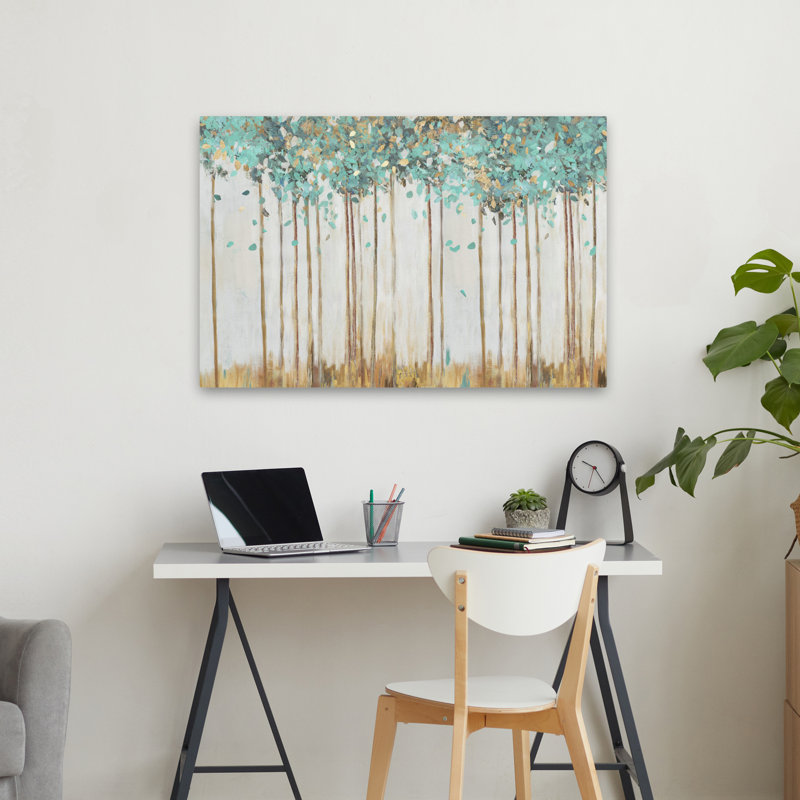 «Forest Delights Landscape Tree Forest Nature», peinture sur acrylique, art abstrait, art contemporain, H 36 po x l 24 po