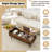 Lift Top Coffee Table w/ Split Top & 2 Hidden Compartments Tapered Metal Legs-1220208427