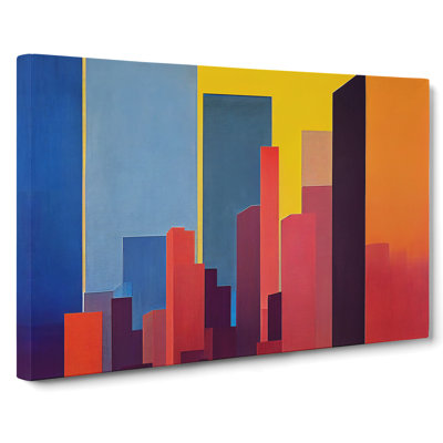 Excellent Abstract Skyscrapers - Wrapped Canvas