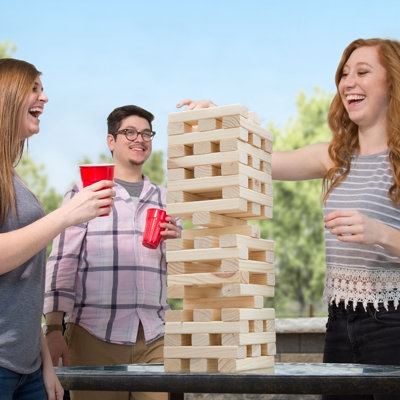Large Wooden Tower Stacking Game