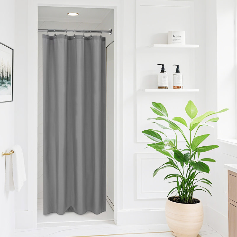 Doublure de rideau de douche simple en tissu imperméable avec aimants Kidd, Gris, H 72 po x l 36 po