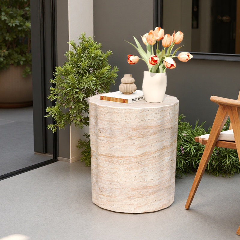 Table d'appoint d'extérieur / d'intérieur en béton léger