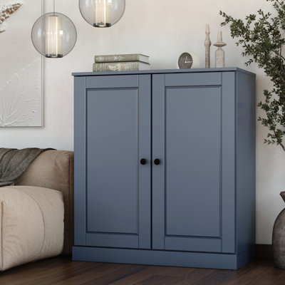 Palace Imports 100% Solid Wood Short Bookcase with Doors, Adjustable Shelves, Modular Storage Bookshelf, 32" W x 35.75" H
